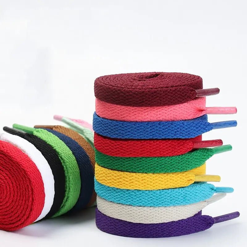1Pair Flat Shoelaces Classic Quality Rope Laces Solid Casual Sneakers Shoelace Shoe Accessories 100/120/140/160/180CM