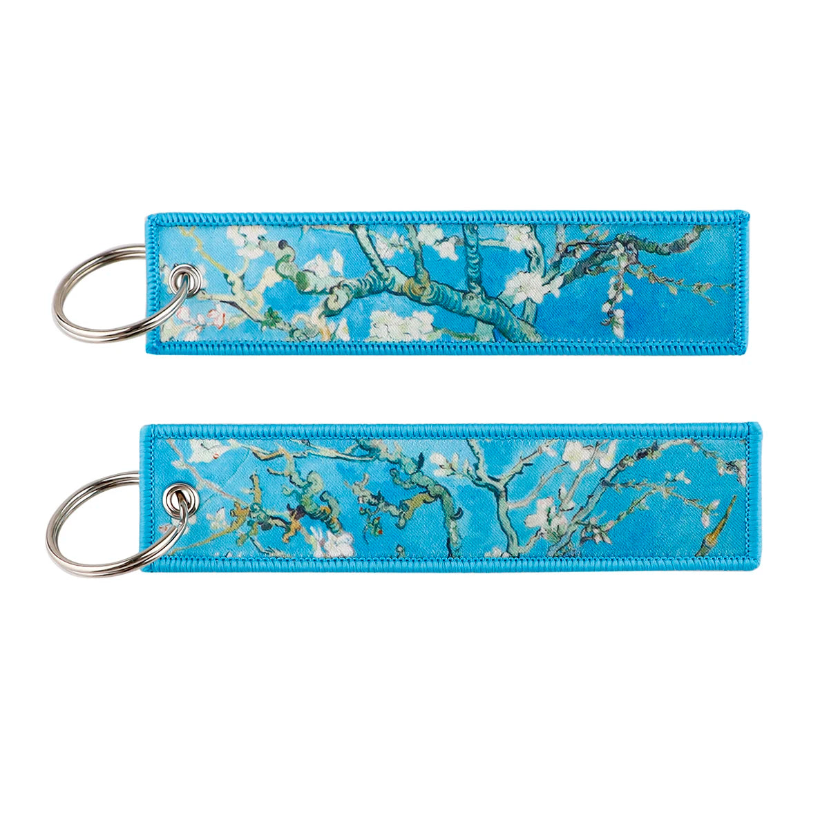 Van Gogh Art Oil Painting Embroidered Key Chain Key Fobs Key Tag For Motorcycles Cars Backpack Chaveiro Keychain Kering Gifts