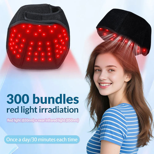 300Pcs Beams hair growth cap 650nm 850nm Red light Near Infrared 100pcs LED Light Hat Anti Hair Loss Relax scalp Massager Device