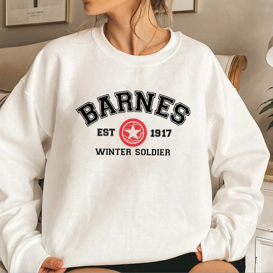 2025 Vintage Bucky Barnes Sweatshirt Barnes 1917 Hoodies Sebastian Stan Pullover Superhero Inspired Unisex Crewneck Sweatshirts