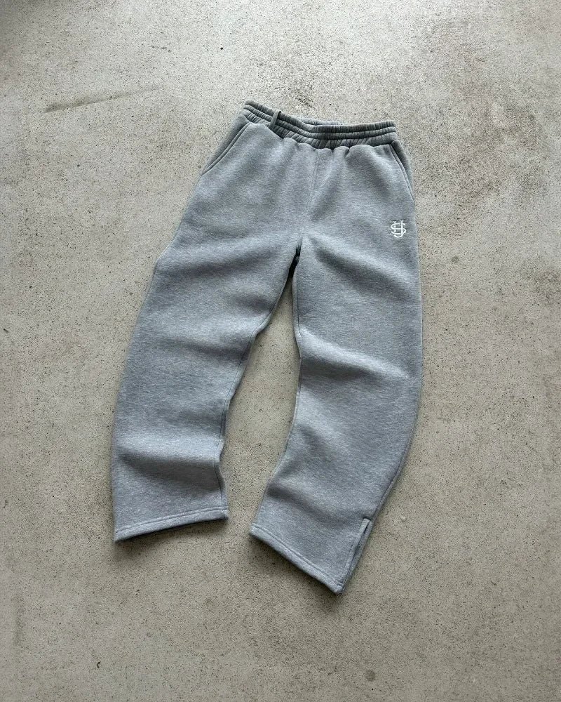 Y2K Retro Straight Pants Tracksuit Streetwear Pants Personalized Pant Leg Zipper Embroidery  Hip Hop Casual Joggers Men Pants