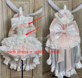 French Style Ladies Fairy Pink Strapless Dress 2025 Spring Summer Lolita Big Bow Princess Puff Short Party Evening Dresses