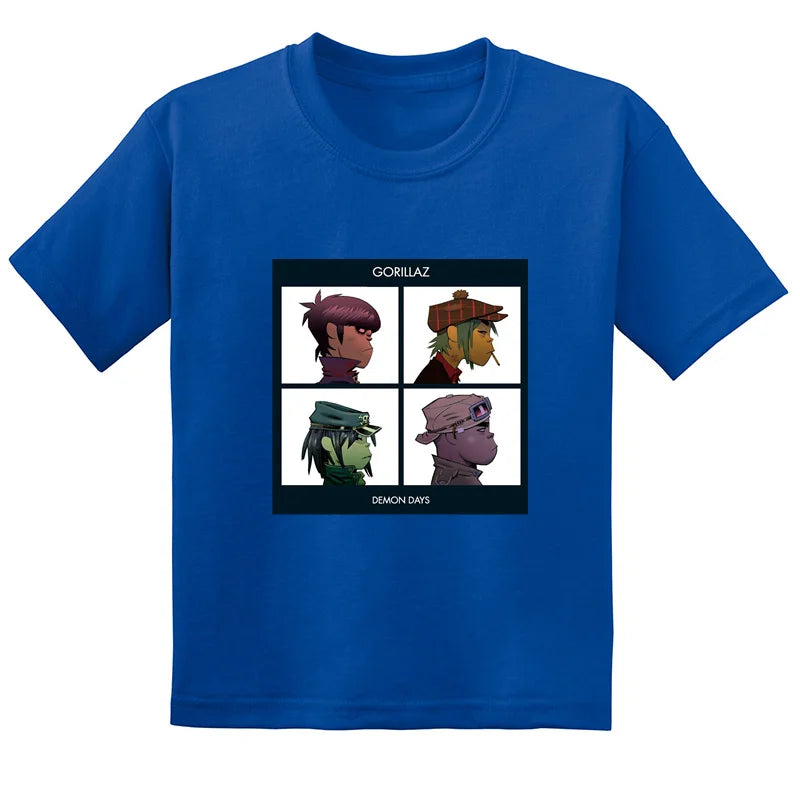 Gorillaz Rock Band ChakaKhan Noodle Print Fashion Kids T-shirt Baby Boys Girls Clothes Summer Casual Children Cotton T shirt
